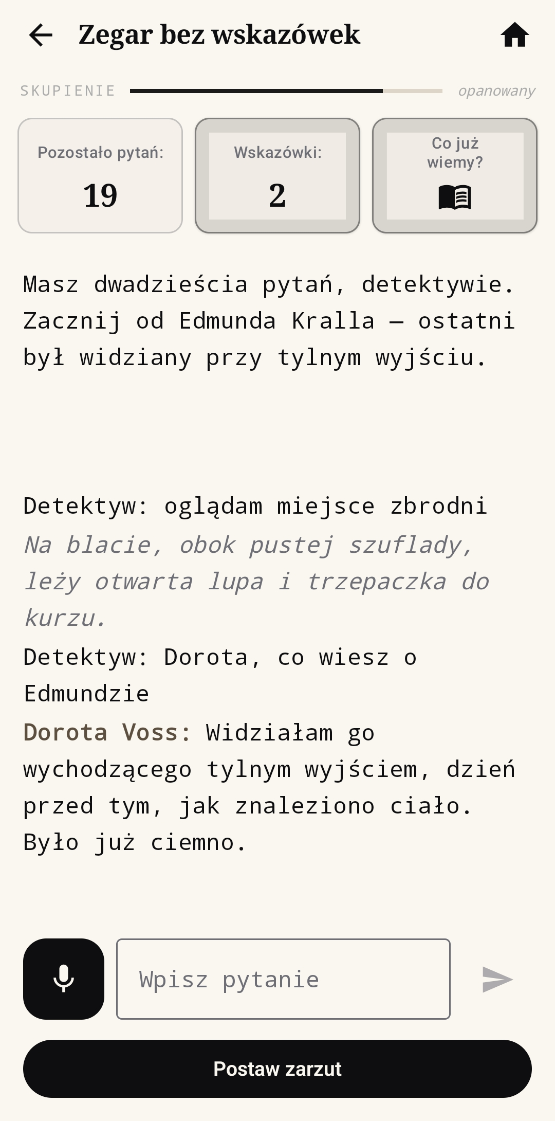 Przesłuchanie i obserwacja sceny